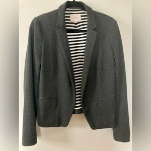 LOFT - Gray Cotton Blazer- Striped Lining - Size S